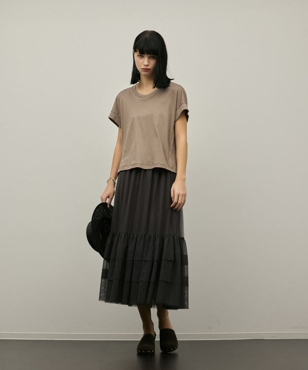 GRACE CONTINENTAL ルーズカットTシャツ ブラウン