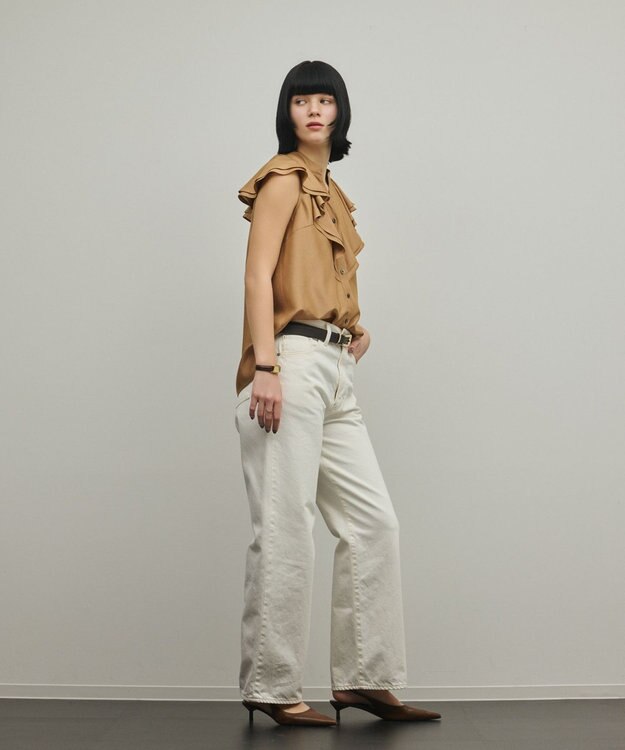 GRACE CONTINENTAL フリルスキッパーブラウス キャメル