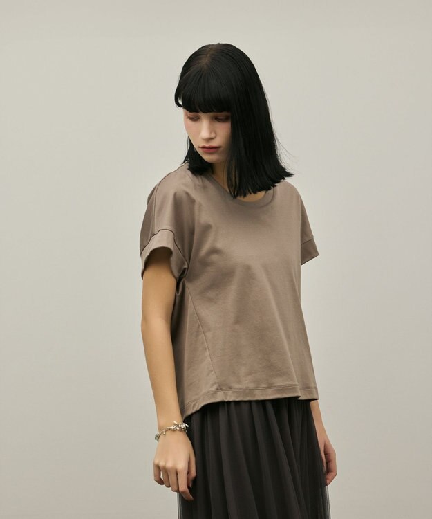 GRACE CONTINENTAL ルーズカットTシャツ ブラウン