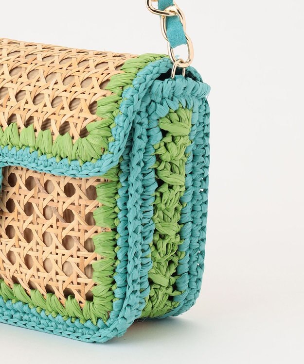 GRACE CONTINENTAL Caterina bertini チェーンカゴバッグ グリーン