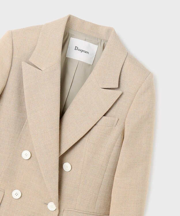 GRACE CONTINENTAL リネンライクダブルジャケット ベージュ