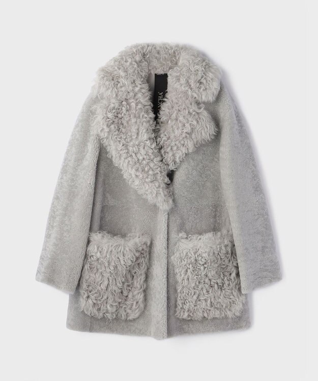 GRACE CONTINENTAL 【BLANCHA】ムートンコート グレー