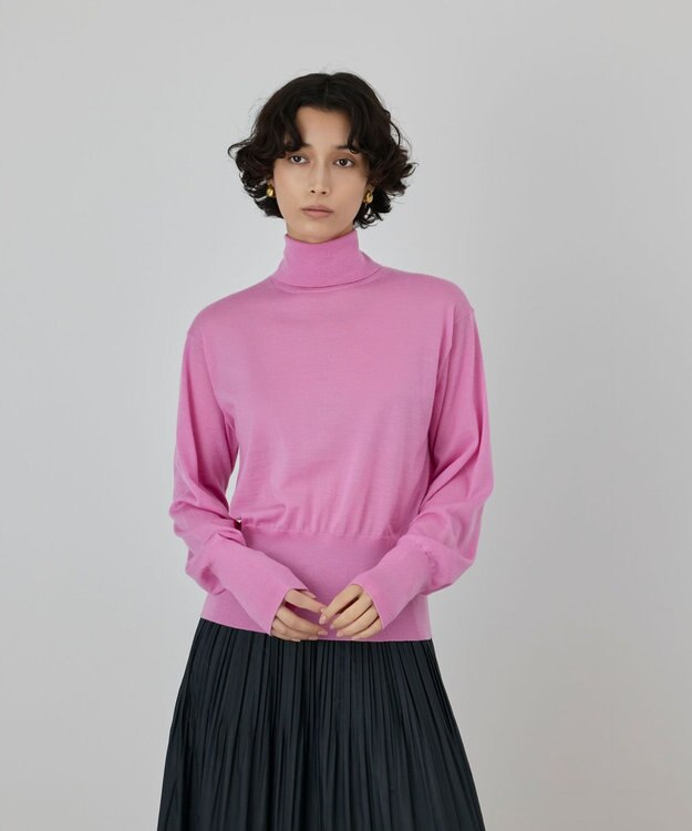 GRACE CONTINENTAL カシミヤ混ニットトップ ピンク