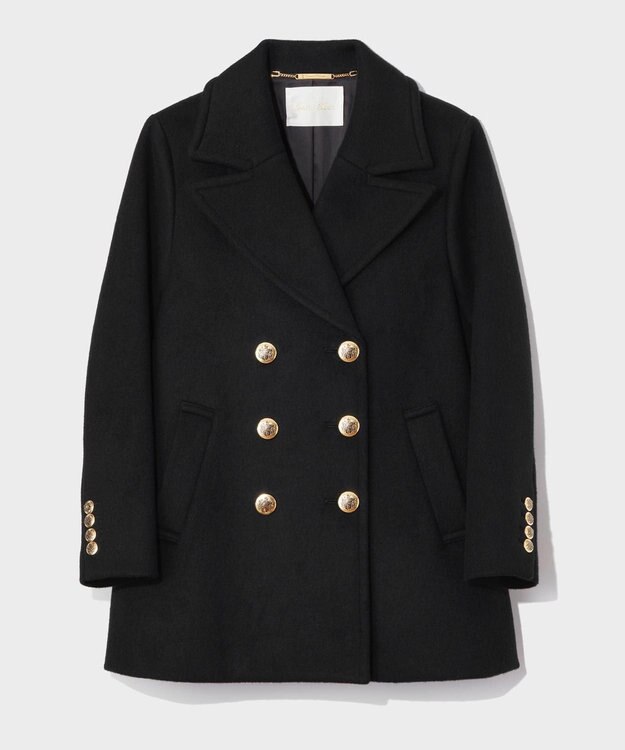 GRACE CONTINENTAL サイドスリットPコート ブラック