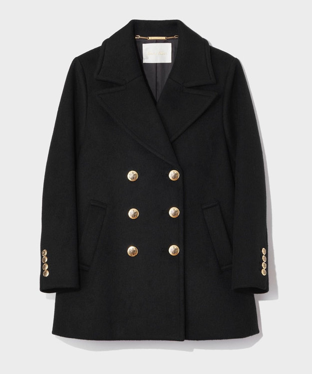 GRACE CONTINENTAL サイドスリットPコート ブラック