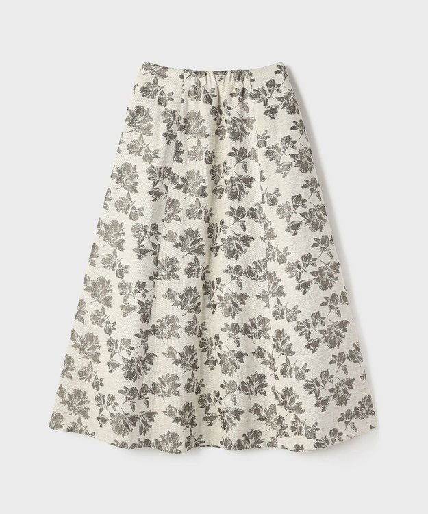 GRACE CONTINENTAL ラメフラワージャガードフレアスカート キナリ