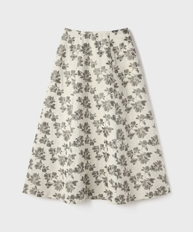 GRACE CONTINENTAL ラメフラワージャガードフレアスカート キナリ