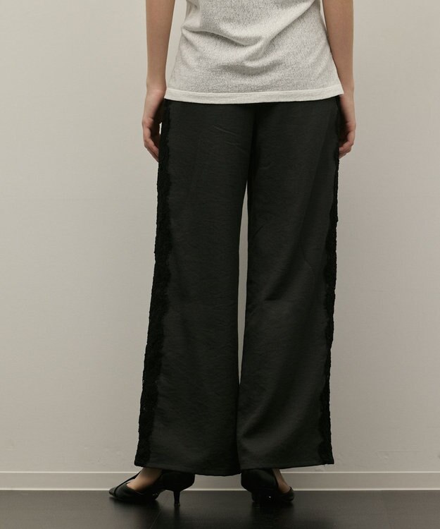 GRACE CONTINENTAL サイドレースパンツ チャコール