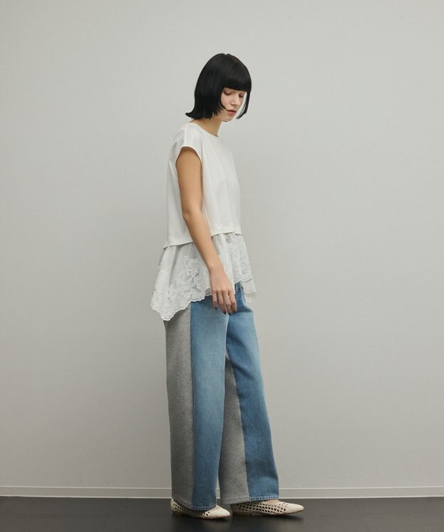 GRACE CONTINENTAL ヘムembカットトップ ホワイト