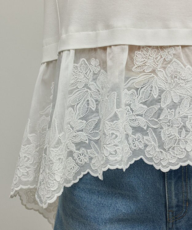 GRACE CONTINENTAL ヘムembカットトップ ホワイト