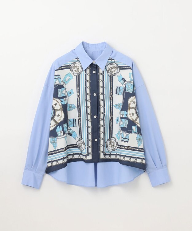 GRACE CONTINENTAL マリンスカーフコンビシャツ ブルー