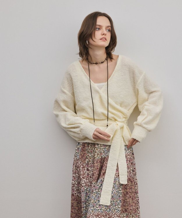 GRACE CONTINENTAL カシュクールニットトップ キナリ