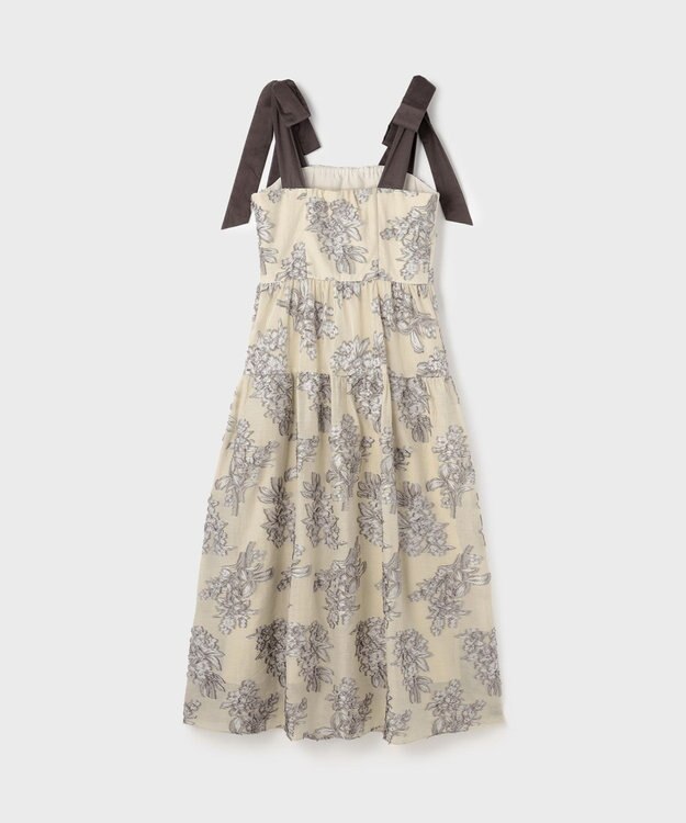 GRACE CONTINENTAL シアージャガードティアードワンピース ベージュ