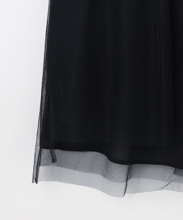 GRACE CONTINENTAL チュールノースリーブ トップ ブラック