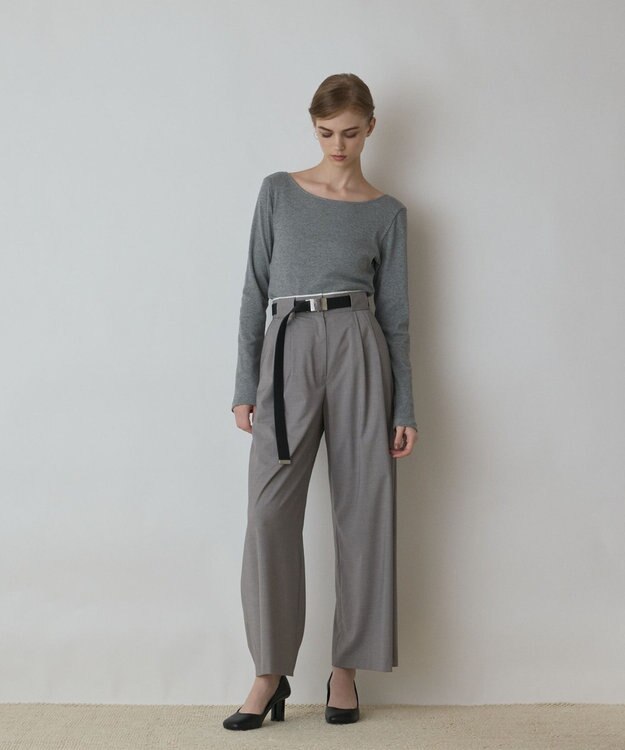 GRACE CONTINENTAL ウ－ルコットンテレコトップ グレー