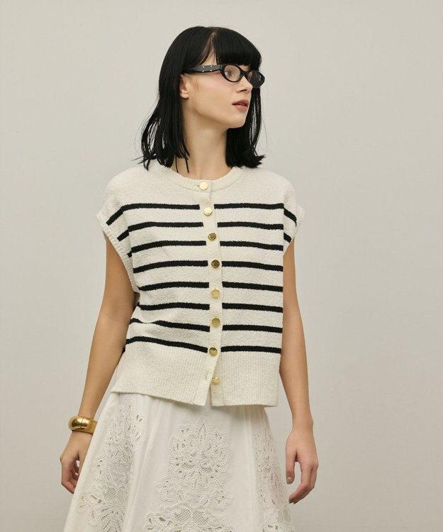 GRACE CONTINENTAL ブークレニットベスト バイカラー