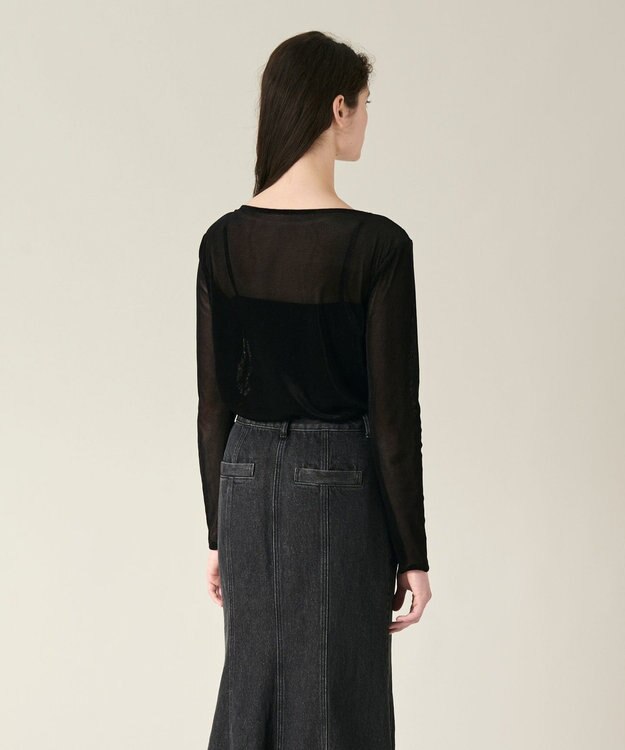 GRACE CONTINENTAL ベロアカットトップ ブラック