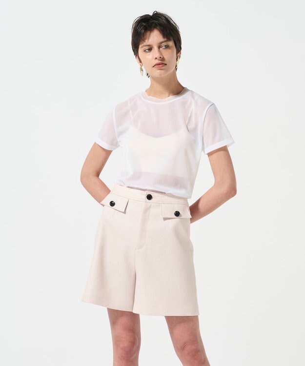 GRACE CONTINENTAL シアークルーカットトップ ホワイト