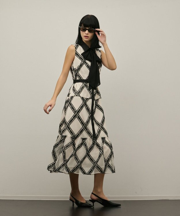 GRACE CONTINENTAL チュールレースワンピース ベージュ