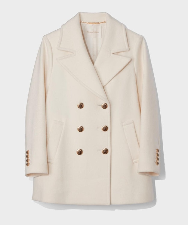 GRACE CONTINENTAL サイドスリットPコート ホワイト