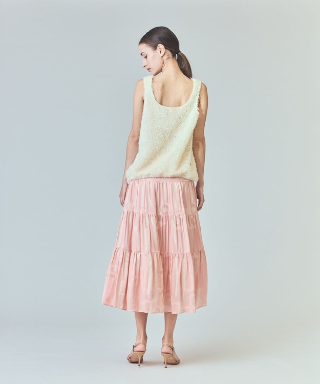 GRACE CONTINENTAL チュールフェザータンクトップ ホワイト