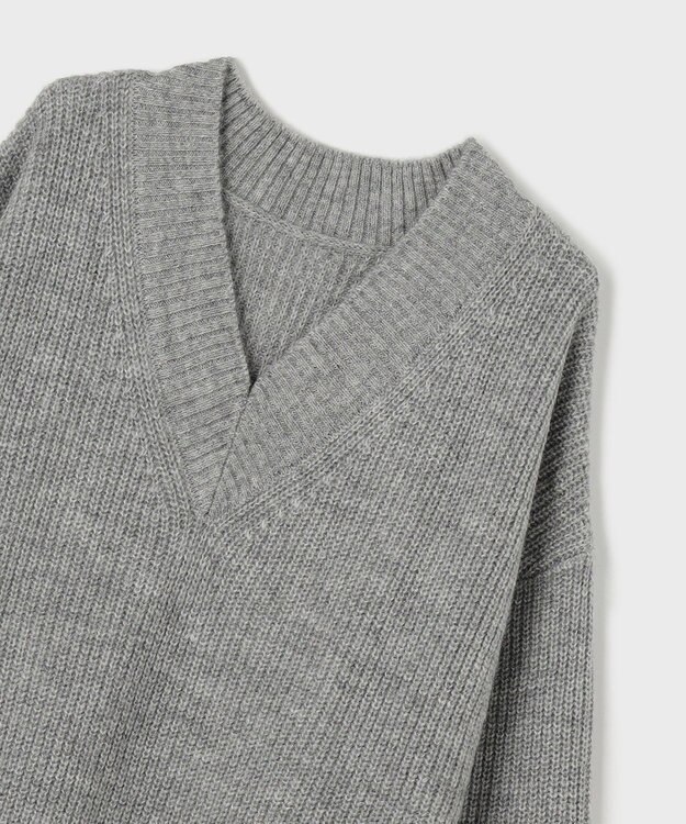 GRACE CONTINENTAL シアーレースニットワンピース グレー