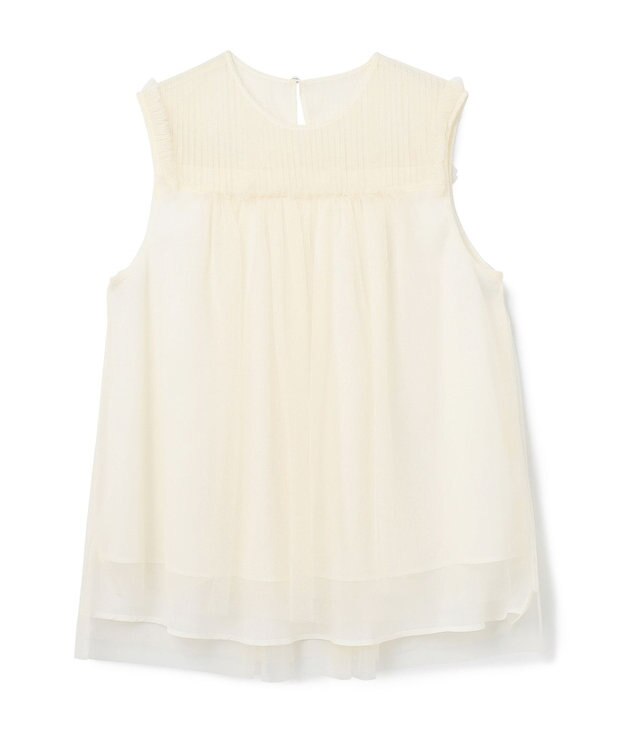 GRACE CONTINENTAL チュールノースリーブ トップ キナリ