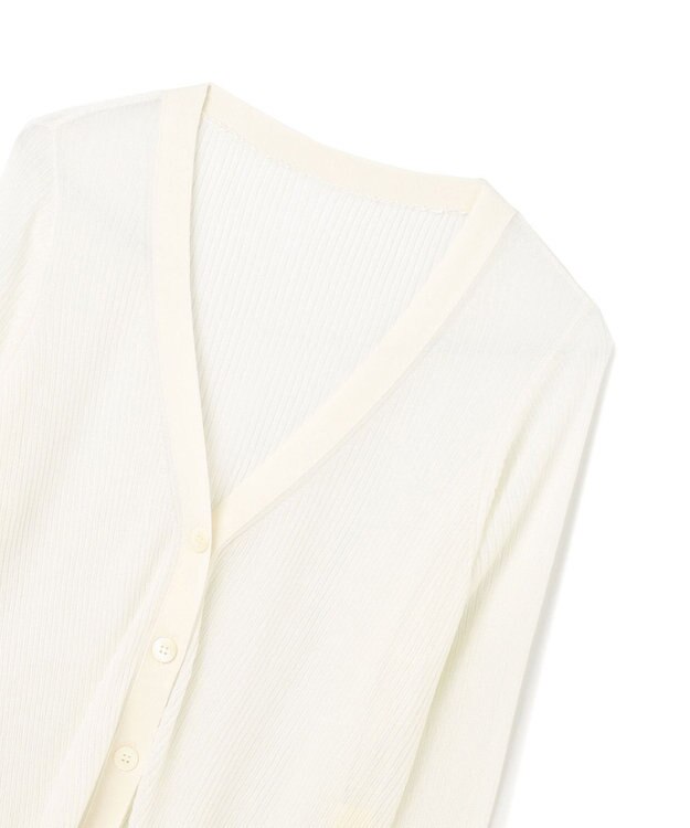 GRACE CONTINENTAL リブシアーニットカーディガン ホワイト