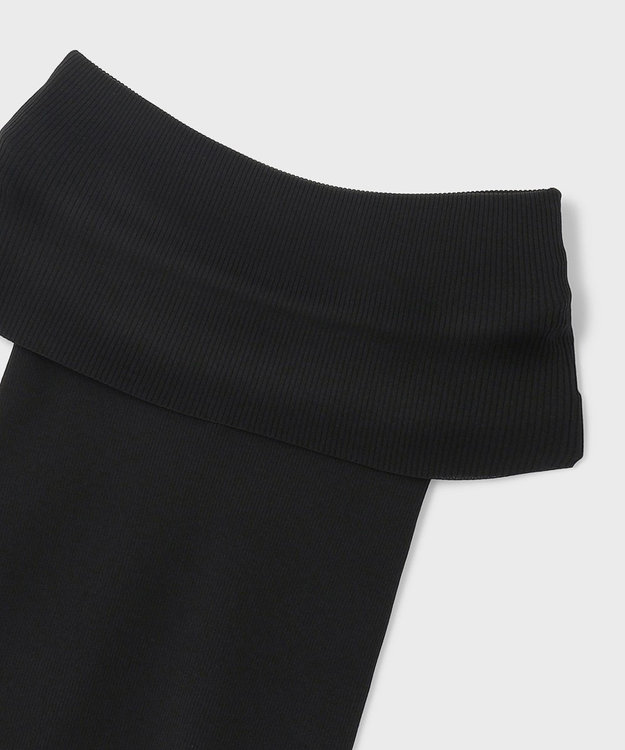 GRACE CONTINENTAL オフショルリブニットトップ ブラック