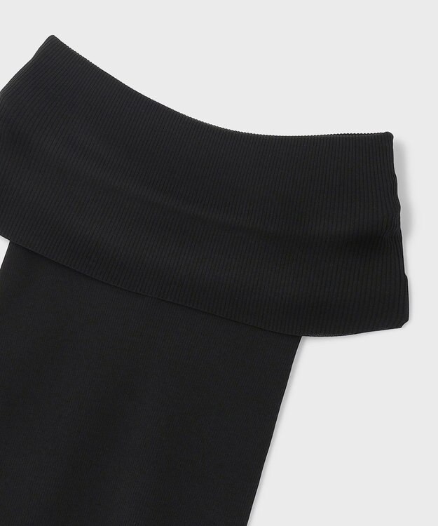 GRACE CONTINENTAL オフショルリブニットトップ ブラック