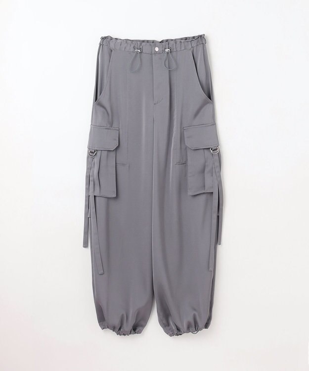 GRACE CONTINENTAL サテンカーゴパンツ グレー