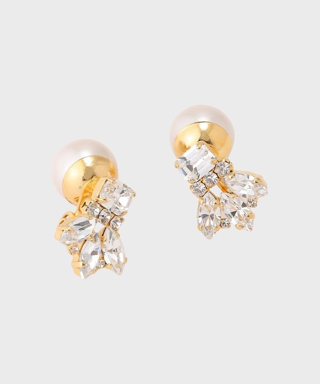 GRACE CONTINENTAL ビジューパールイヤークリップ ホワイト