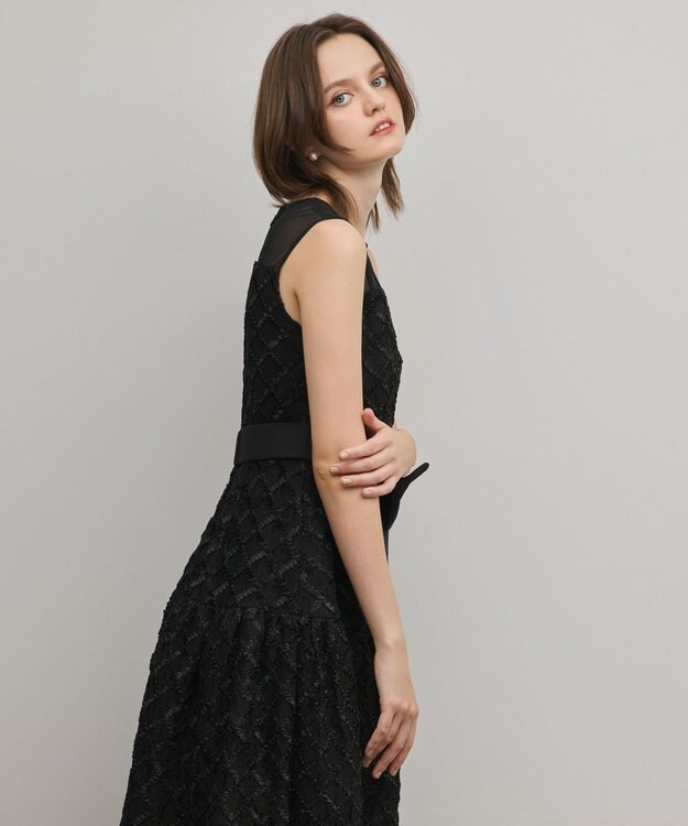 GRACE CONTINENTAL コード刺繍ワンピース ブラック