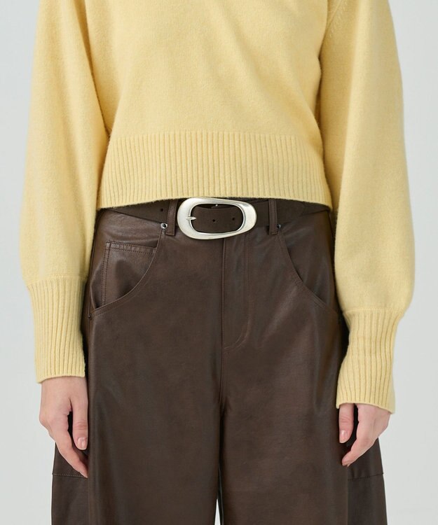 GRACE CONTINENTAL Ｖネックラムニットトップ イエロー