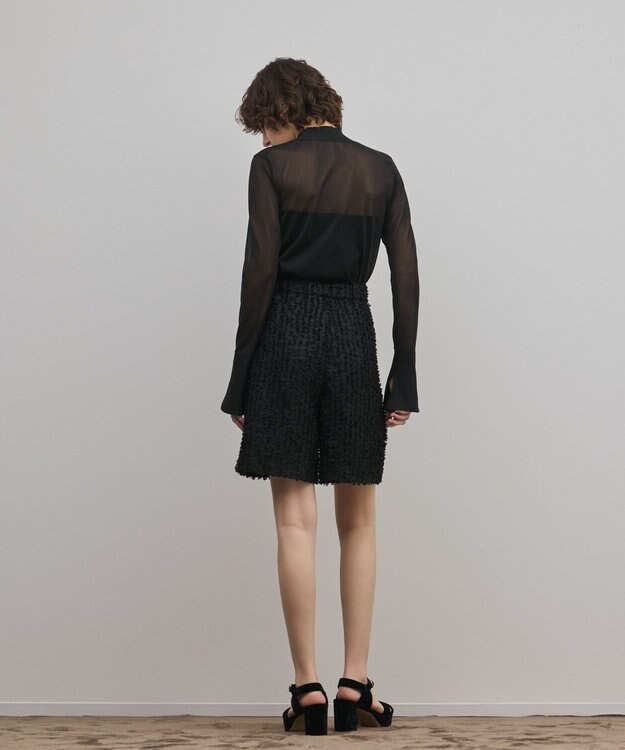 GRACE CONTINENTAL シアーハイネックニットトップ ブラック