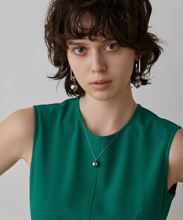 GRACE CONTINENTAL ステッチカットワンピース グリーン