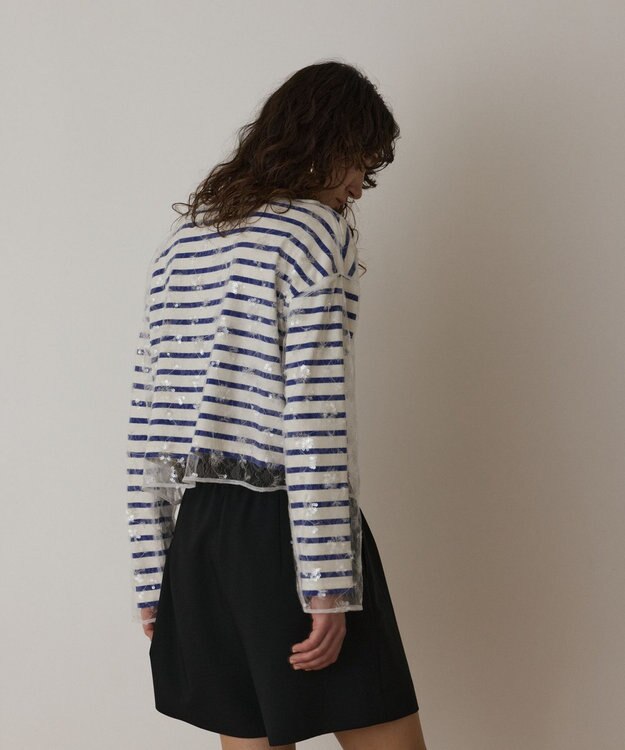 GRACE CONTINENTAL バスクボーダートップ ブルー