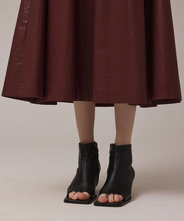 GRACE CONTINENTAL コーティングタックスカート ブラウン