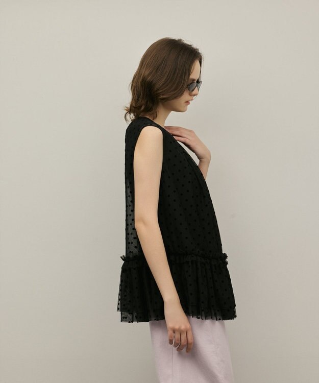 GRACE CONTINENTAL チュールティアードブラウス ブラック