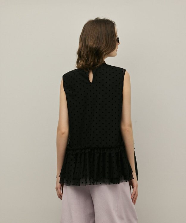 GRACE CONTINENTAL チュールティアードブラウス ブラック