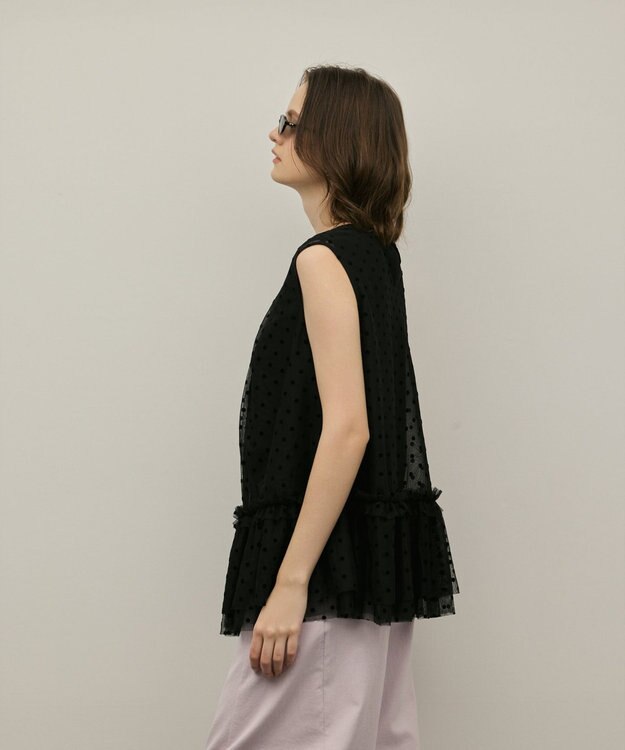 GRACE CONTINENTAL チュールティアードブラウス ブラック