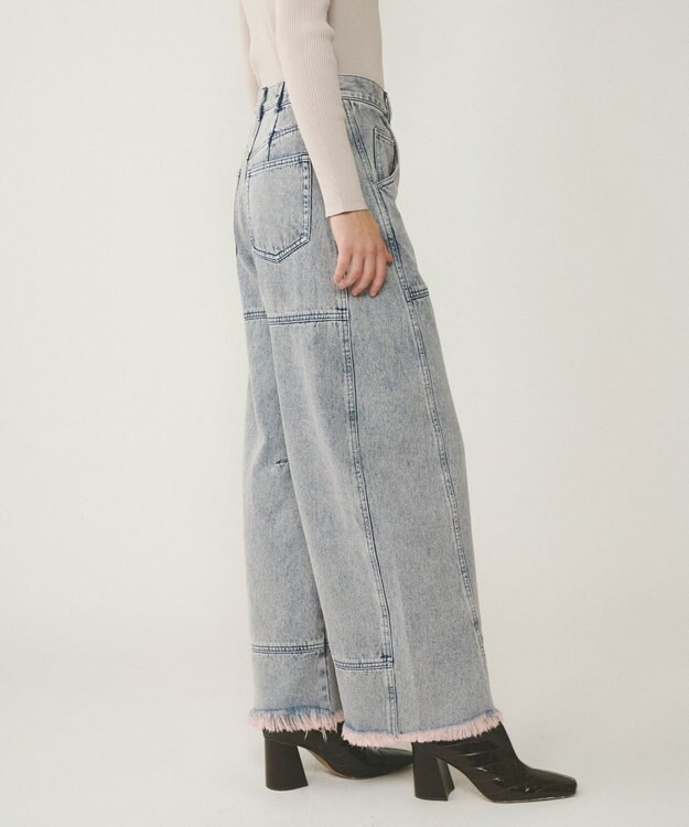 GRACE CONTINENTAL ライン切替デニムパンツ ピンク
