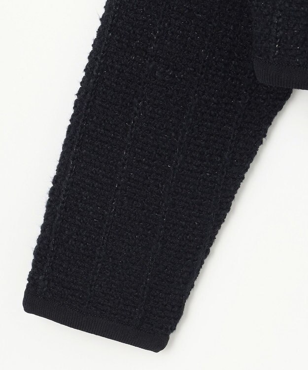 GRACE CONTINENTAL ツイードショートニットカーディガン ブラック