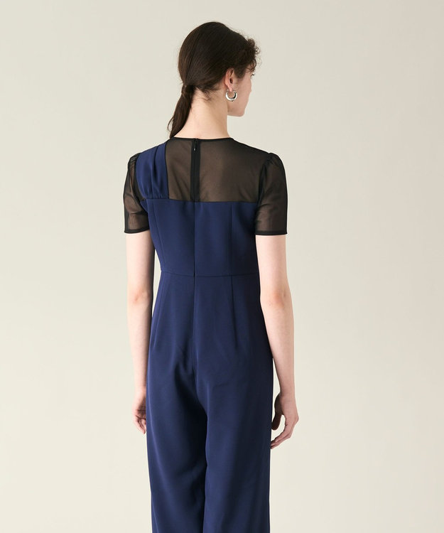 GRACE CONTINENTAL ドレープリボンサロペット ネイビー