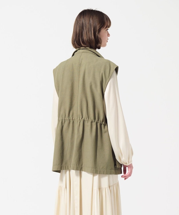 GRACE CONTINENTAL ビジューアーミーベスト カーキ