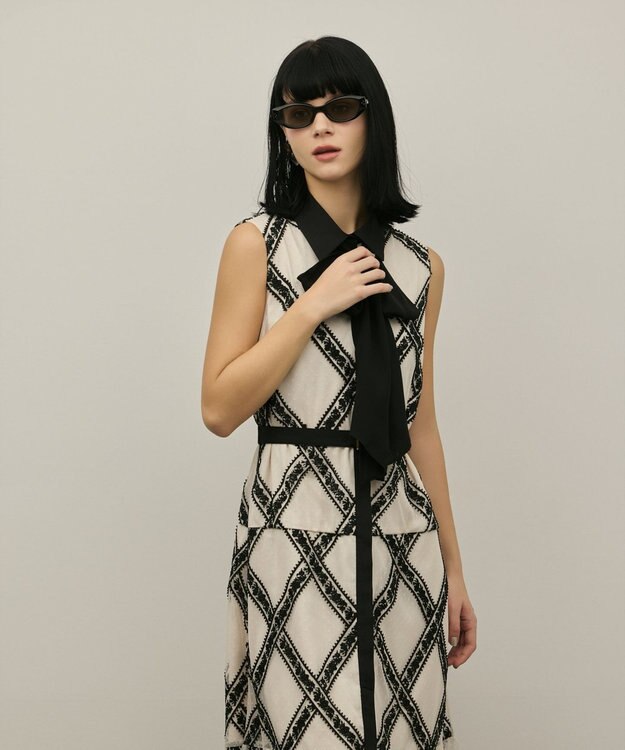 GRACE CONTINENTAL チュールレースワンピース ベージュ