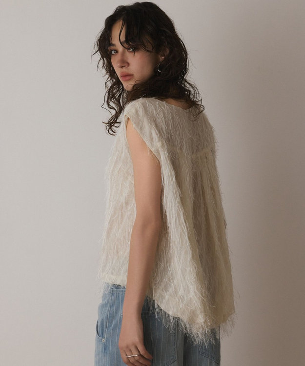 GRACE CONTINENTAL フリンジギャザートップ キナリ