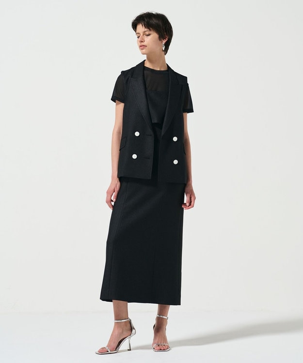 GRACE CONTINENTAL バックフリルベスト ブラック