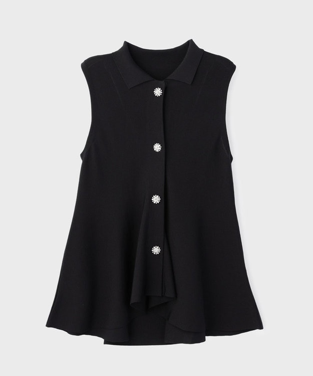 GRACE CONTINENTAL ビジューニットベスト ブラック