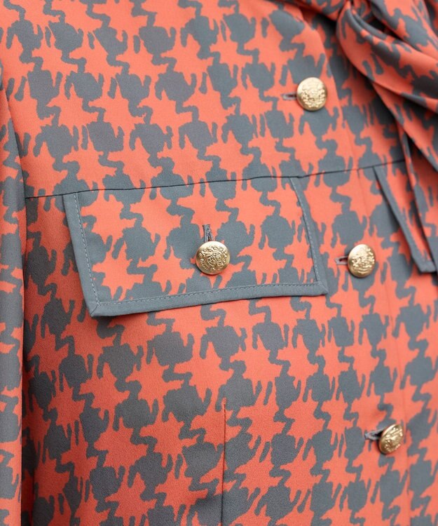 GRACE CONTINENTAL バイカラーチェックプリントワンピース レッド